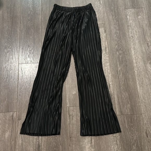 VICI Hey Honey Plisse Wide Leg Pants Black Small xs - Picture 3 of 5